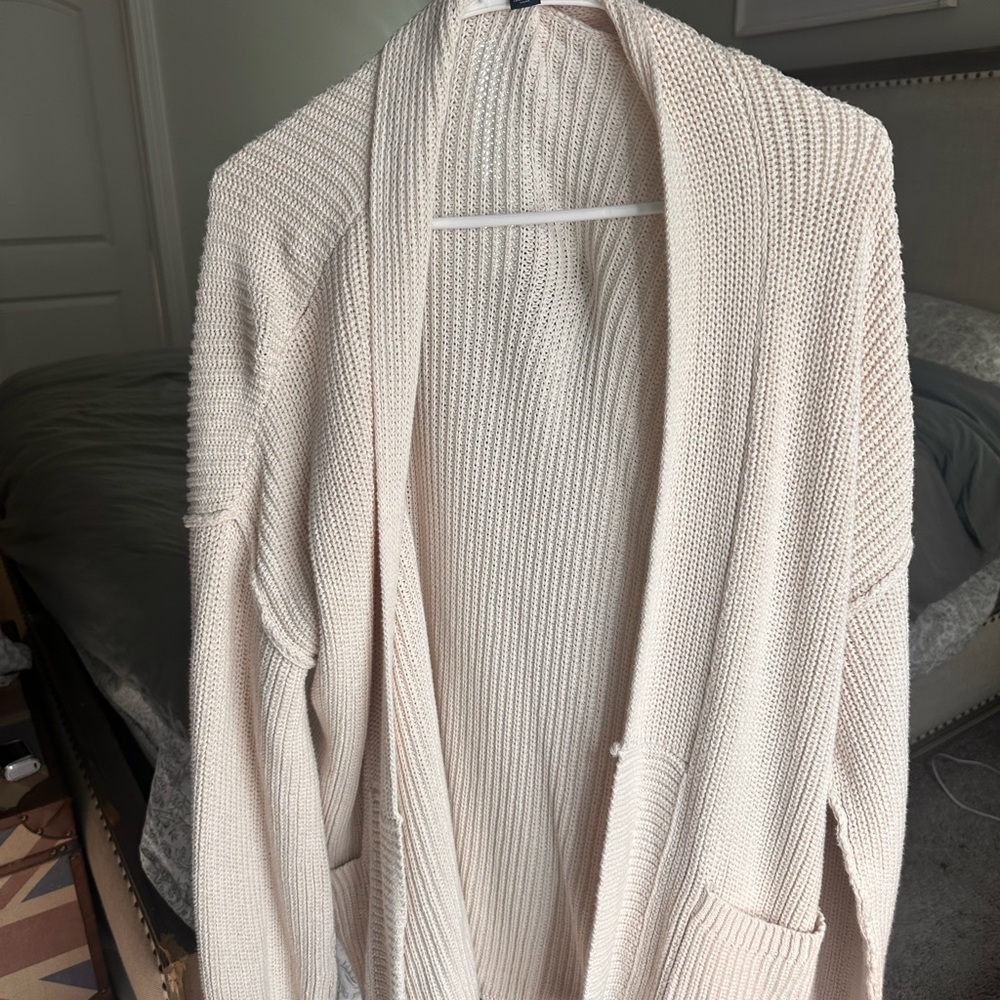 American Eagle Outfitters Cream Cardigan